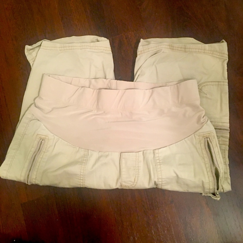 Tan Maternity capris